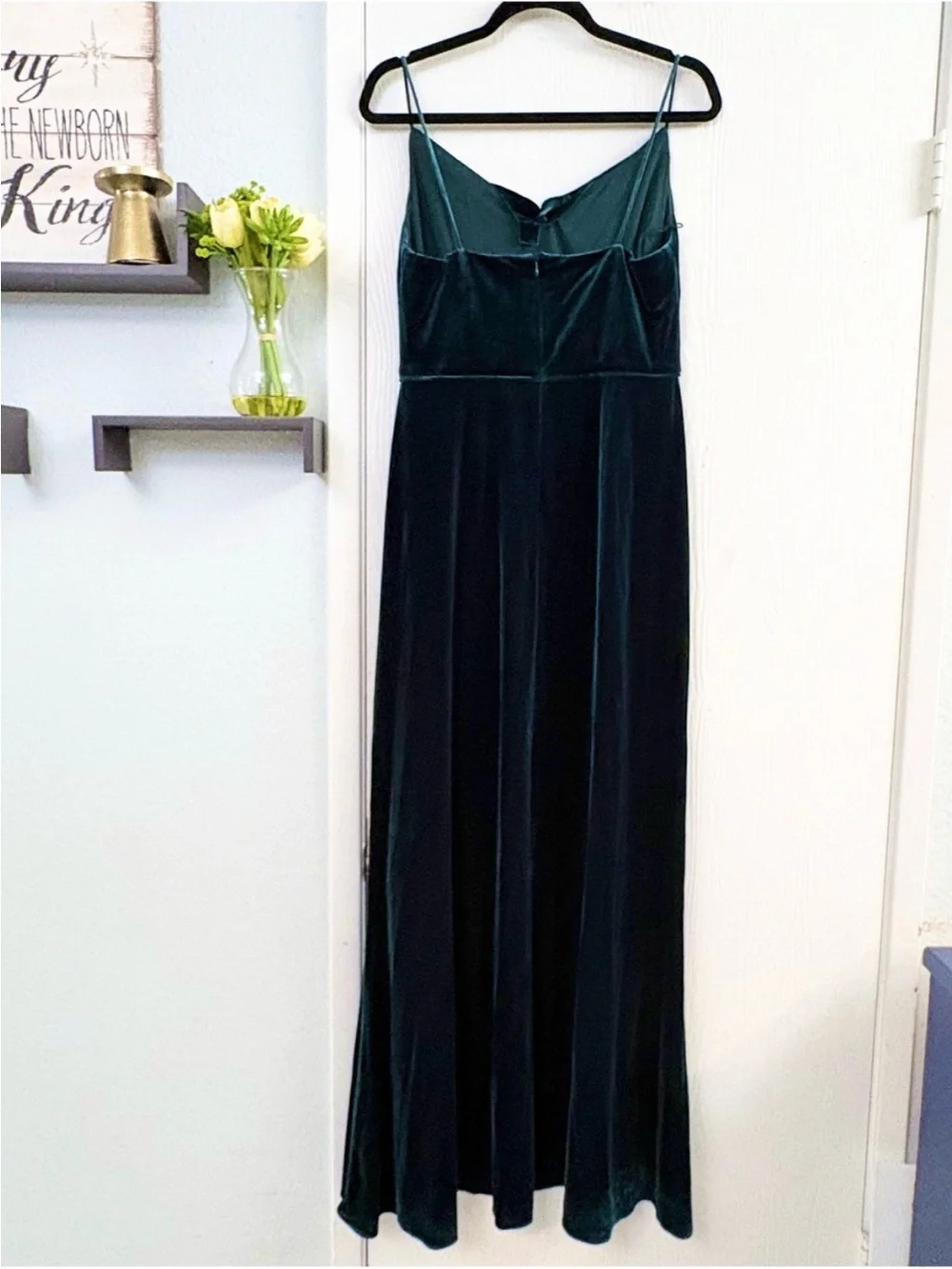Adrianna Papell Emerald Green Velvet Cowl Neck Maxi Dress
